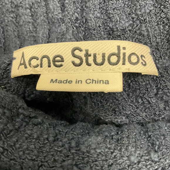 ACNE STUDIOS NAVY BLUE KENNICE LONG SLEEVED RIBBED KNIT MIDI DRESS - Picture 4 of 6